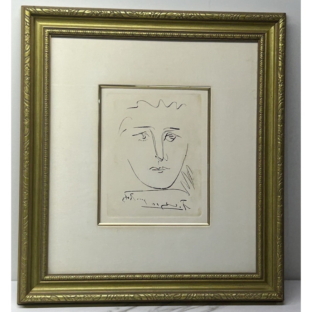 Vintage Picasso Poor Roby Framed Lithograph Print Portrait 21x20 Wall Art‎